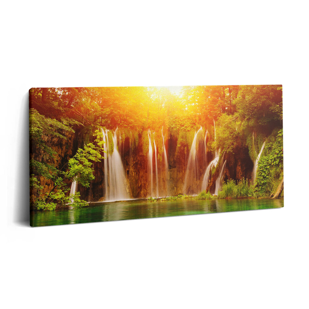 Vászonkép nyomtatás 120x60 Festői kilátás egy vízesésre