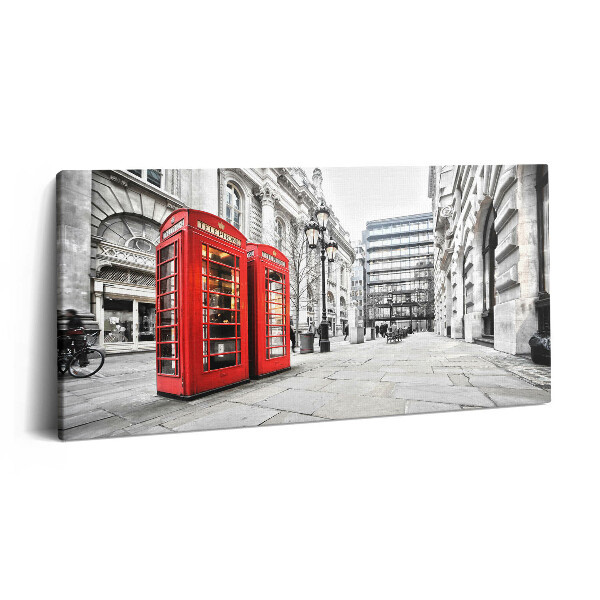 Vászonkép nyomtatás 120x60 Vörös telefonfülkék London
