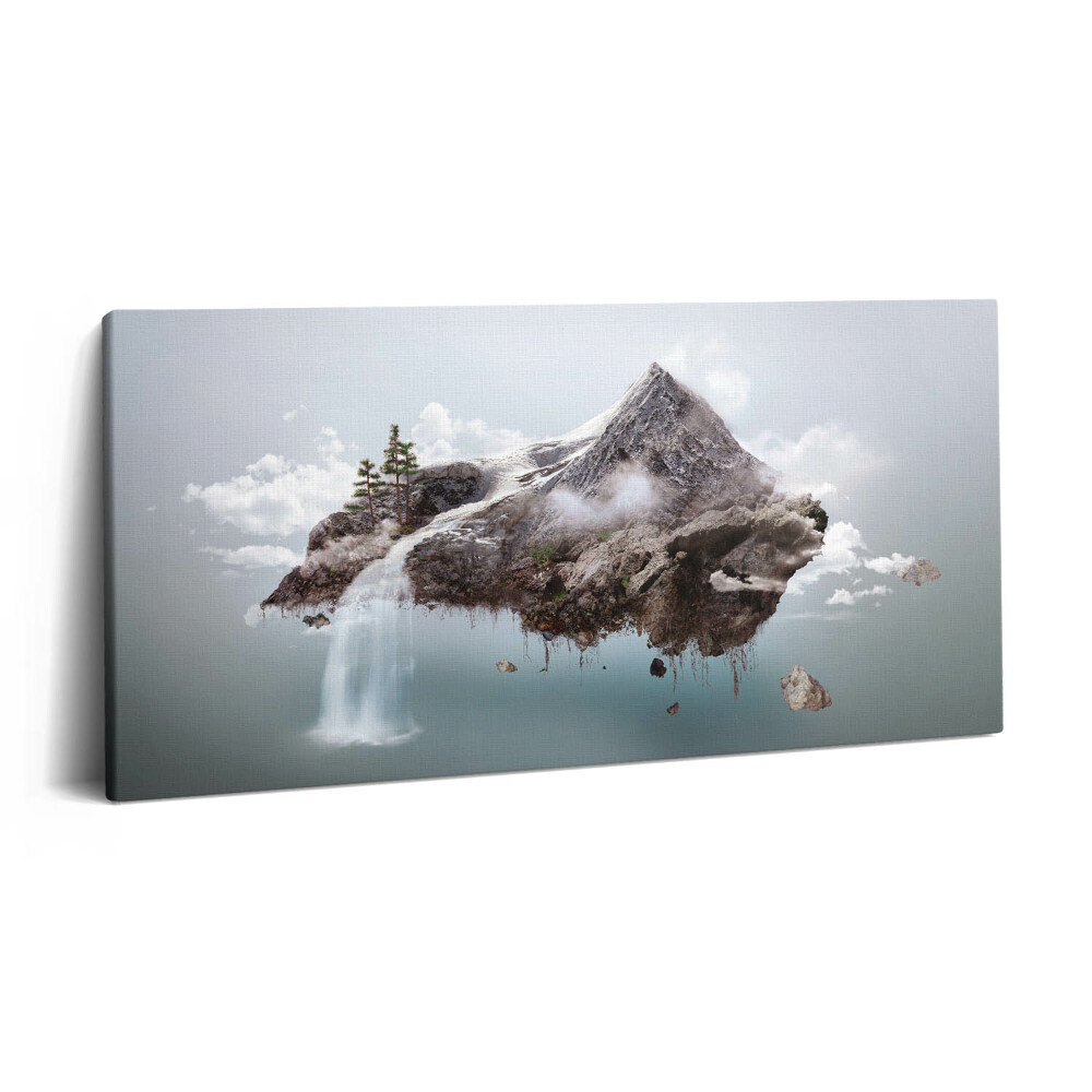 Vászonkép nyomtatás 120x60 Repülő sziget és vízesés