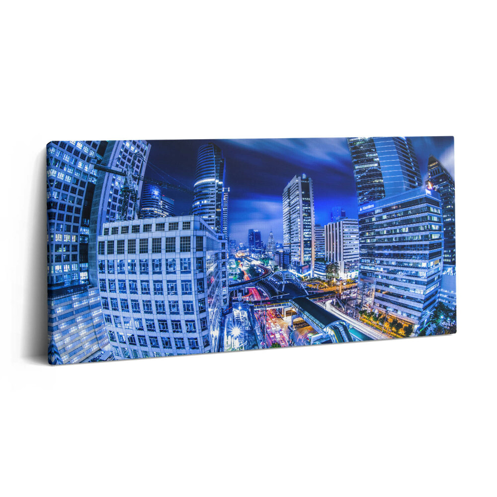 Vászonkép nyomtatás 120x60 Bangkok városának éjszakai látképe