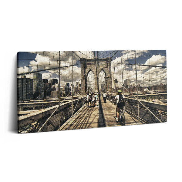 Vászonkép nyomtatás 120x60 A New York-i Brooklyn híd látképe