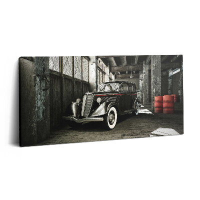 Vászonkép nyomtatás 120x60 Klasszikus autó egy régi gyárban