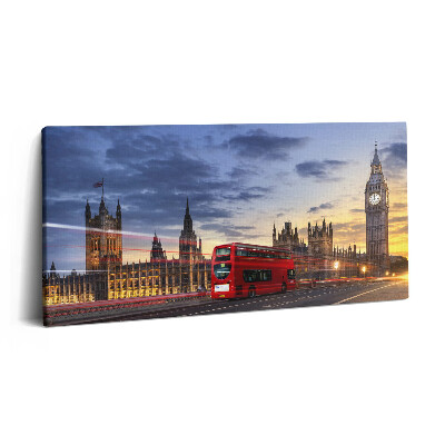 Vászonkép nyomtatás 120x60 Piros busz Londonban