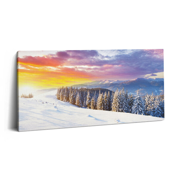 Vászonkép nyomtatás 120x60 Téli hegyi táj
