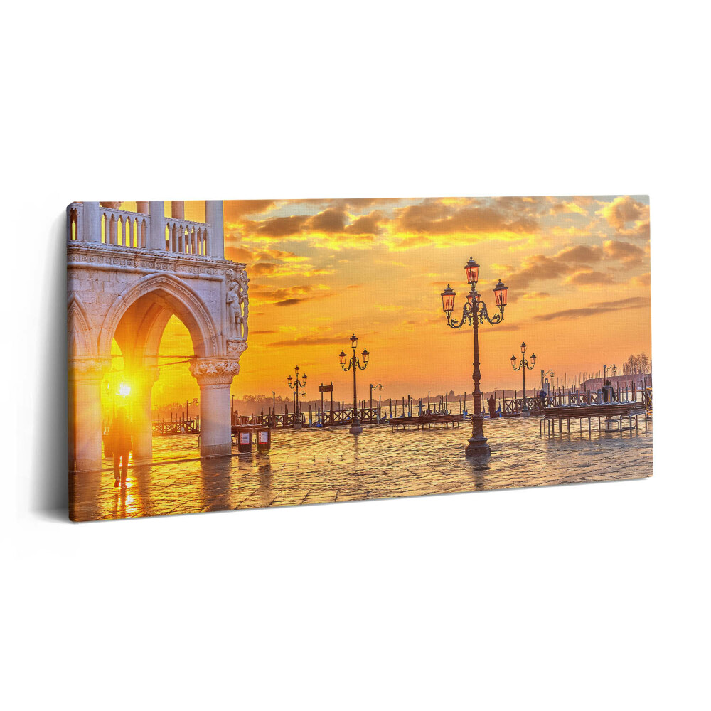 Vászonkép nyomtatás 120x60 Velencei tér naplementében