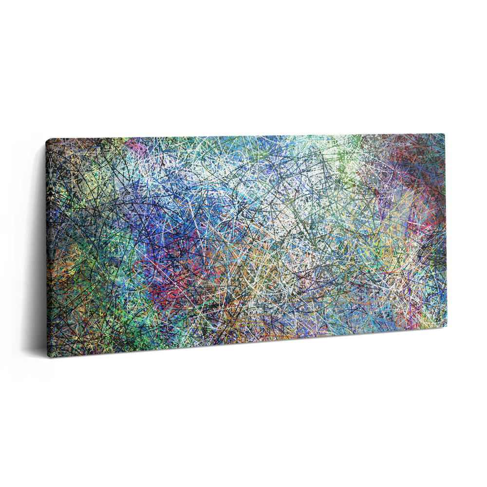 Vászonkép nyomtatás 120x60 Színes vonalak kifejező absztrakciója