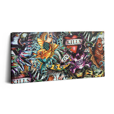 Vászonkép nyomtatás 120x60 Graffiti tetoválás