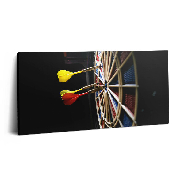 Vászonkép nyomtatás 120x60 Dart nyilak és darts céltábla