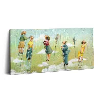 Vászonkép nyomtatás 120x60 Emberek egy létrán