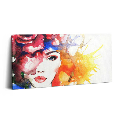 Vászonkép nyomtatás 120x60 Színes női portré