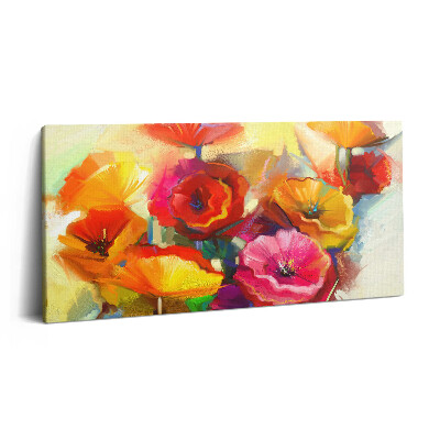 Vászonkép nyomtatás 120x60 Színes pipacsok
