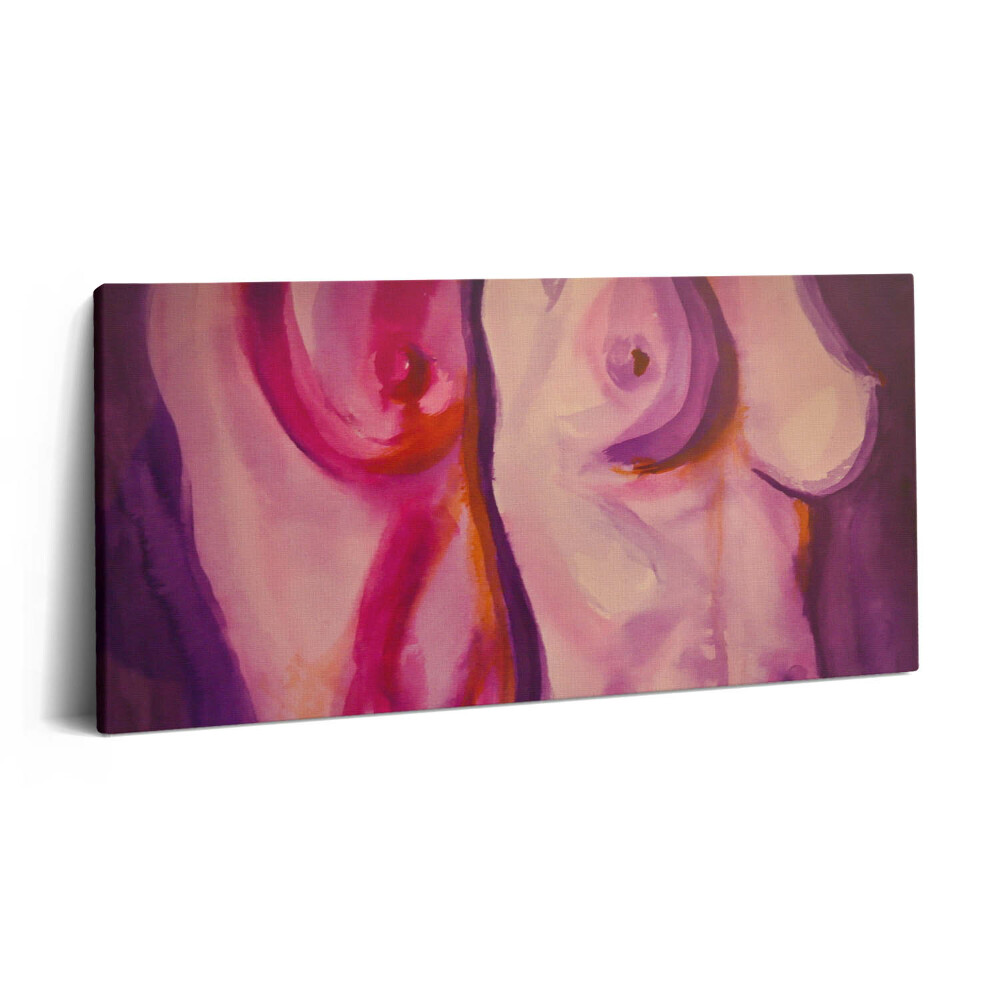 Vászonkép nyomtatás 120x60 Női testet és melleket ábrázoló festmény