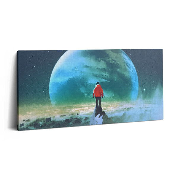 Vászonkép nyomtatás 120x60 Ember a Holdon