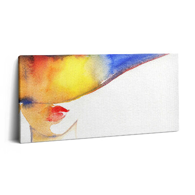Vászonkép nyomtatás 120x60 Nő kalapban