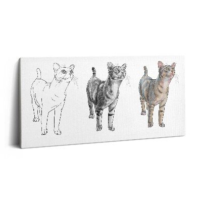 Vászonkép nyomtatás 120x60 Illusztráció egy aranyos kíváncsi macskáról