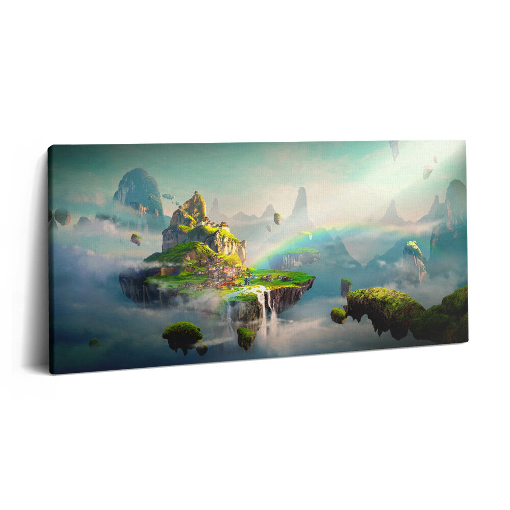 Vászonkép nyomtatás 120x60 Fantáziavilág és repülő szigetek