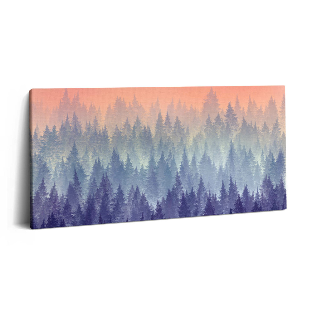 Vászonkép nyomtatás 120x60 Erdő a ködben