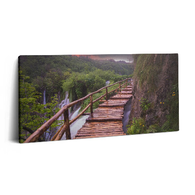 Vászonkép nyomtatás 120x60 Út fák és hegyek felett