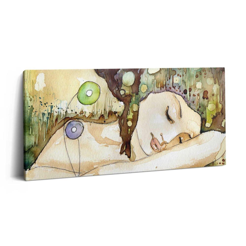 Vászonkép nyomtatás 120x60 Akvarell festmény egy gyönyörű lányról