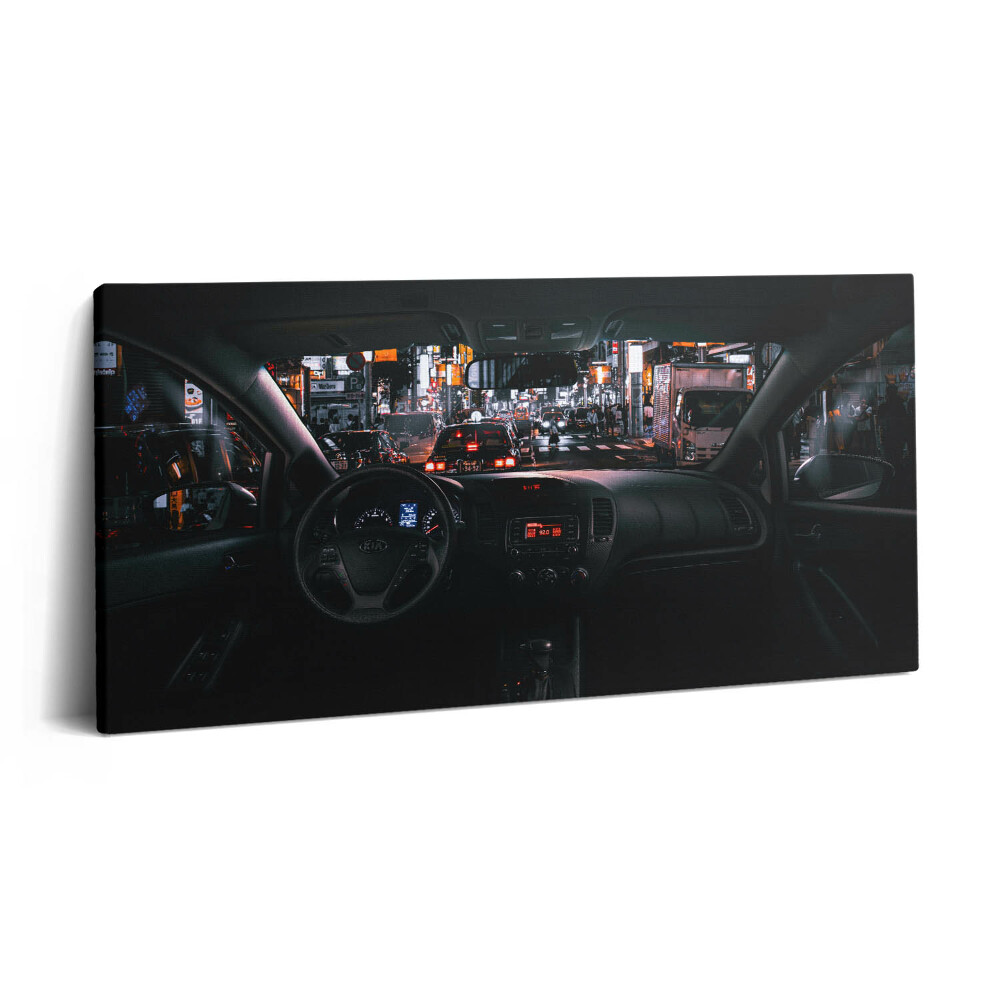 Vászonkép nyomtatás 120x60 Autó Tokióban