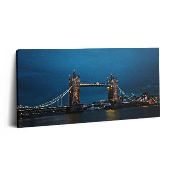 Vászonkép nyomtatás 120x60 Tower Bridge Londonban éjszaka