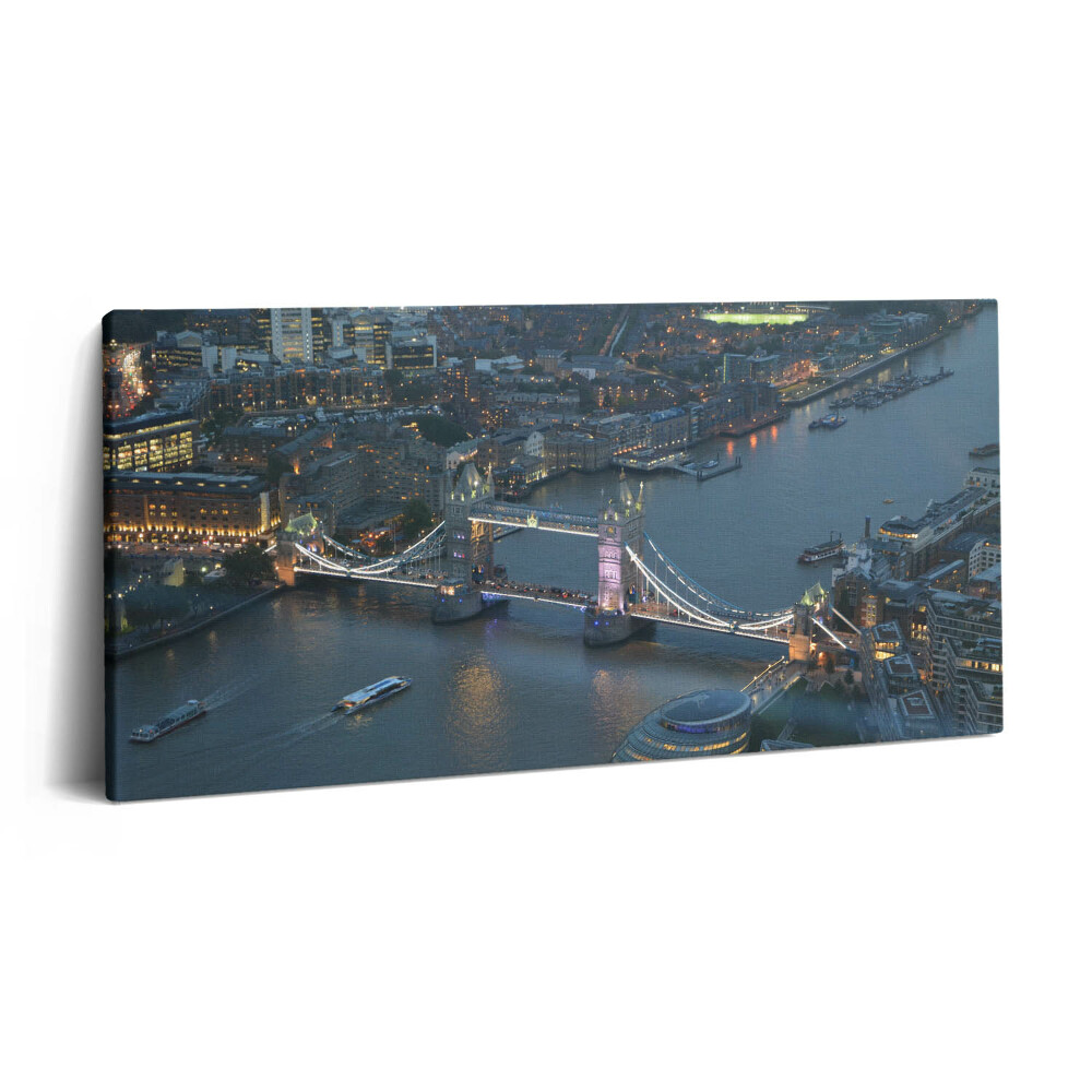 Vászonkép nyomtatás 120x60 Tower Bridge Londonban éjszaka