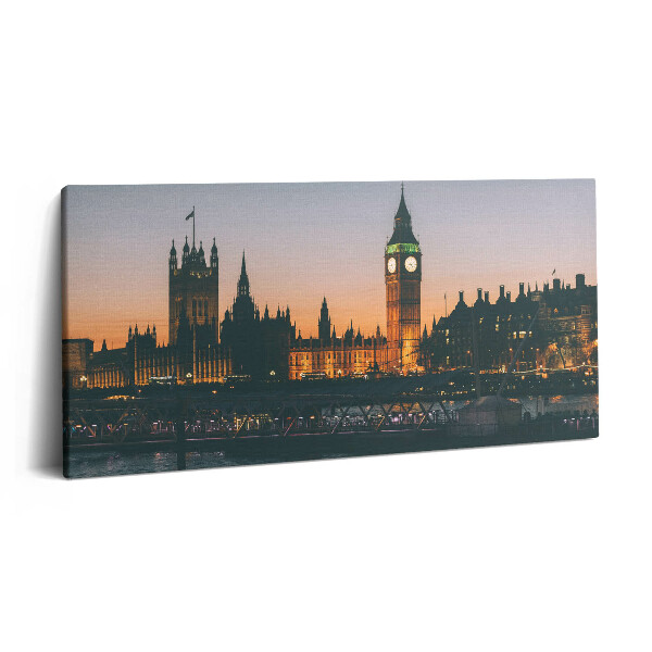 Vászonkép nyomtatás 120x60 Tower Bridge Big Ben Londonban