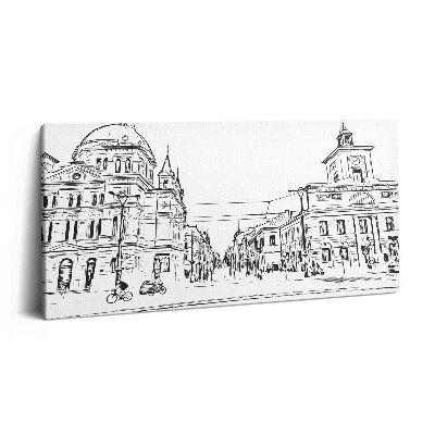 Vászonkép nyomtatás 120x60 Poznan óvárosának illusztrációja