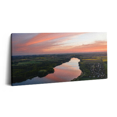Vászonkép nyomtatás 120x60 Légi felvétel egy tóról