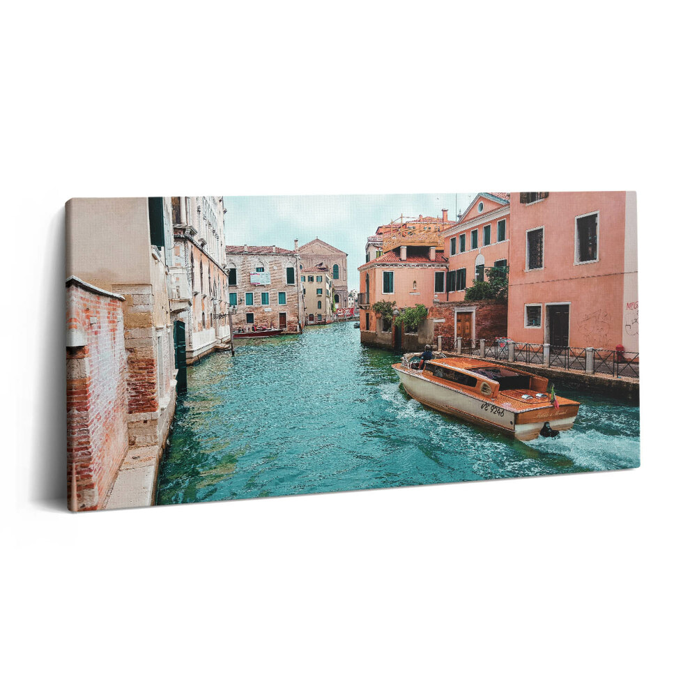 Vászonkép nyomtatás 120x60 Motorcsónak a folyón