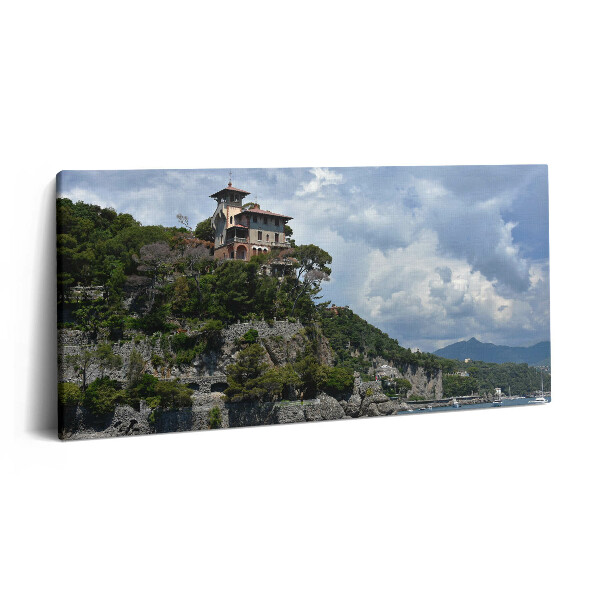 Vászonkép nyomtatás 120x60 Portofino sziklás hegye