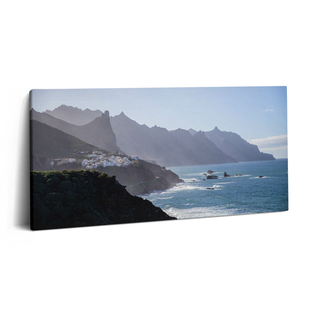 Vászonkép nyomtatás 120x60 Kilátás az óceán melletti hegyekre