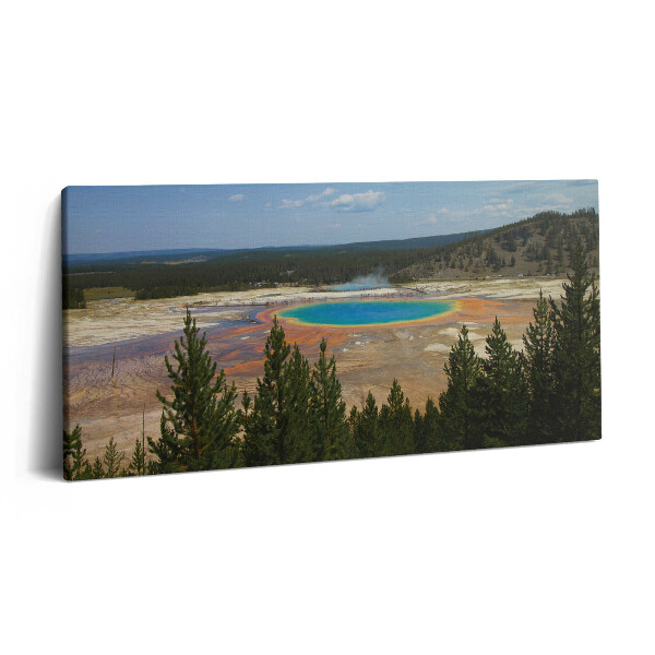 Vászonkép nyomtatás 120x60 Forró források a Yellowstone Nemzeti Parkban