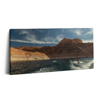 Vászonkép nyomtatás 120x60 Vízisíelő személy