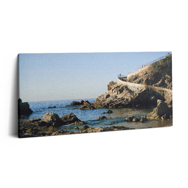 Vászonkép nyomtatás 120x60 Strand a Costa Brava partján