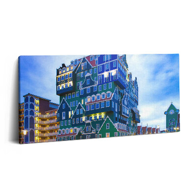 Vászonkép nyomtatás 120x60 Színes ház Amszterdamban