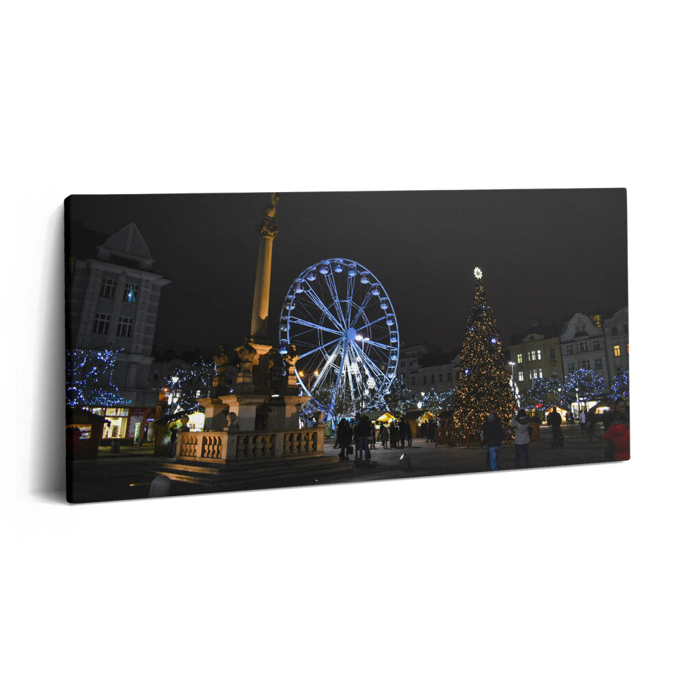 Vászonkép nyomtatás 120x60 Karácsonyi vásár Ostravában