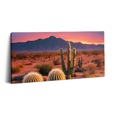 Vászonkép nyomtatás 120x60 Naplemente a sivatagban