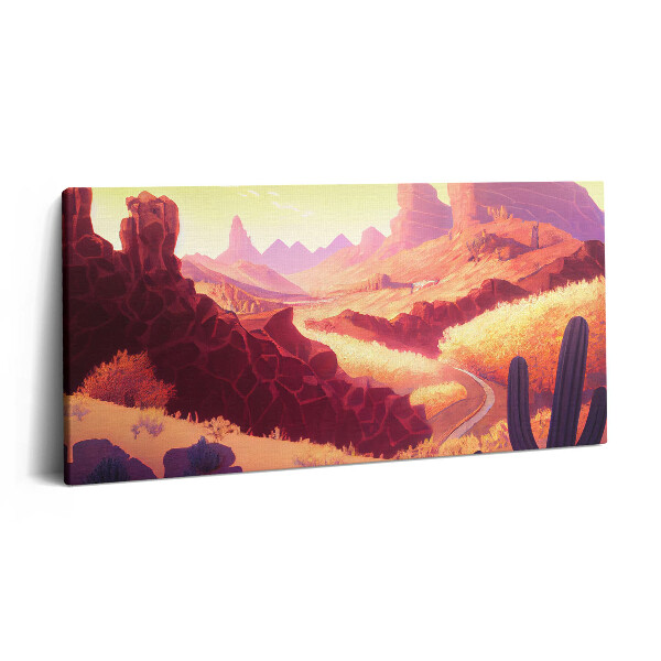 Vászonkép nyomtatás 120x60 Illusztráció egy arizonai sivatagról