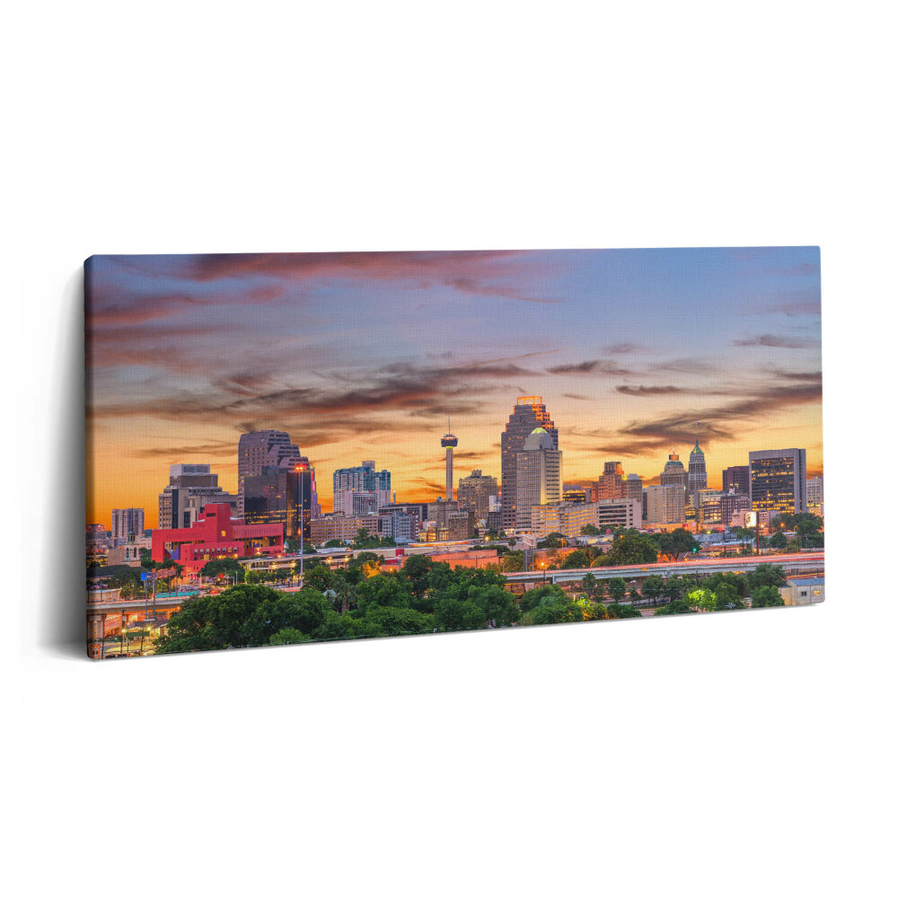 Vászonkép nyomtatás 120x60 San Antonio naplementében
