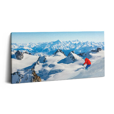 Vászonkép nyomtatás 120x60 Síelés az Alpokban
