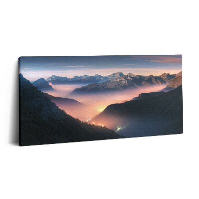 Vászonkép nyomtatás 120x60 Hegycsúcsokból álló tájkép