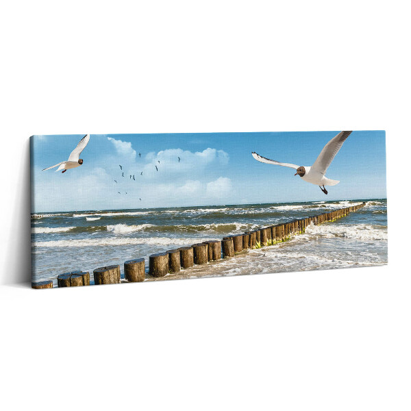 Canvas kép 125x50 Madár a tengerparton