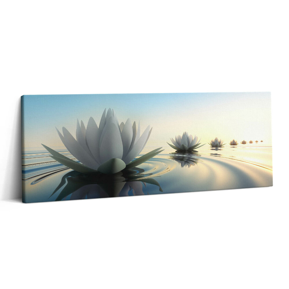 Canvas kép 125x50 Liliomvirágok a vízen