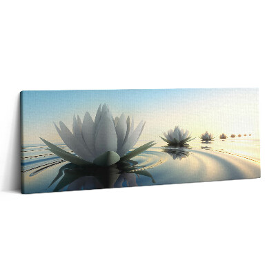 Canvas kép 125x50 Liliomvirágok a vízen
