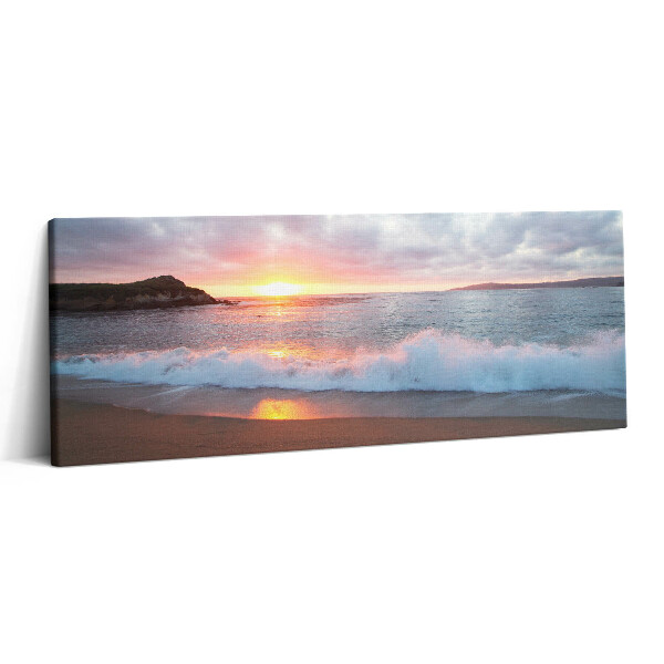 Canvas kép 125x50 Tengeri strand és naplemente