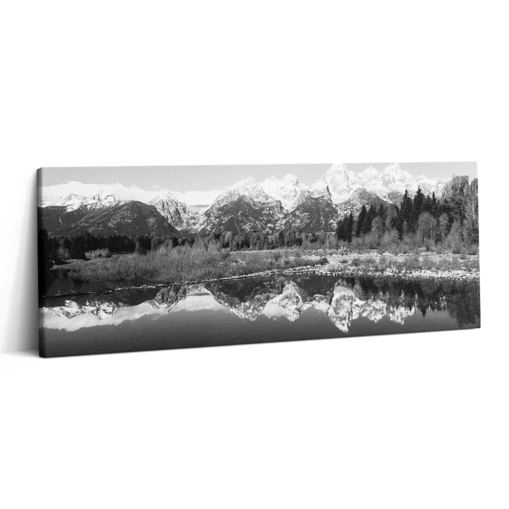 Canvas kép 125x50 Fekete-fehér hegyi táj