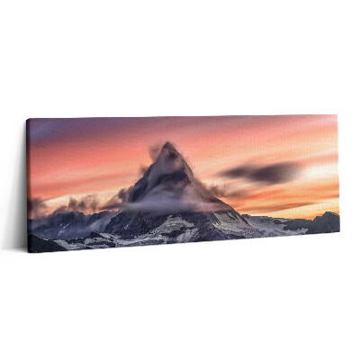 Canvas kép 125x50 Magányos hegy naplementében