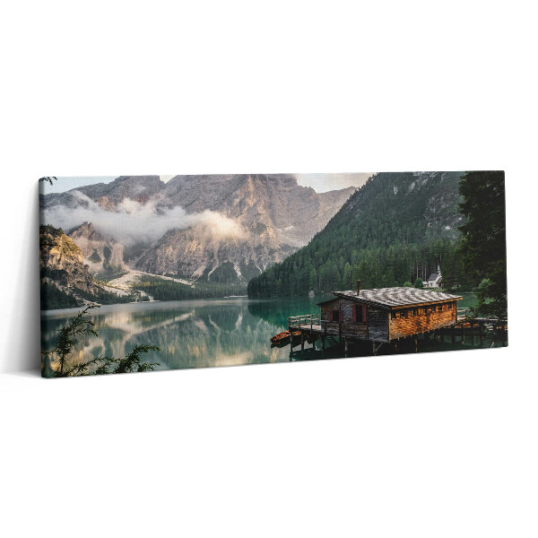 Canvas kép 125x50 Hegyi tóház