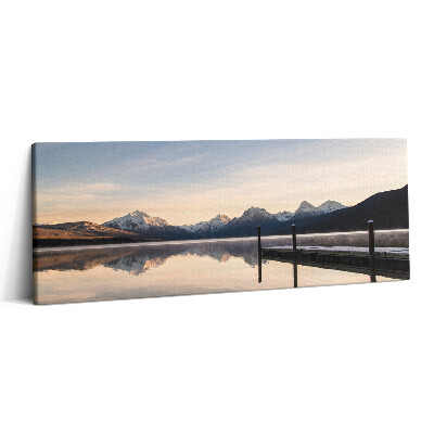Canvas kép 125x50 Tó és hegyi móló